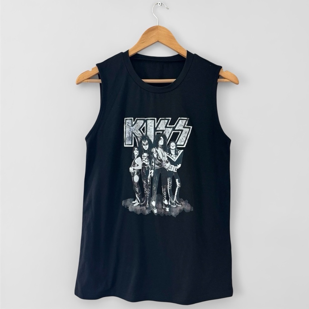 Kiss Band Oversized Black Tank Top Woman’s, Size S